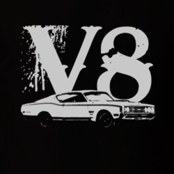 1969 MERCURY CYCLONE Side White Graphic V8 T Shirt