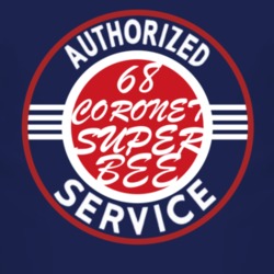 Authorized Service 1968 DODGE CORONET SUPER BEE Dark T Shirt
