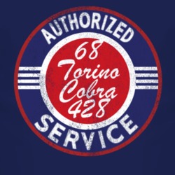 Authorized Service 1968  TORINO COBRA 428 Distressed Look Dark T Shirt