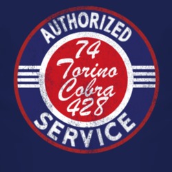 Authorized Service 1974  TORINO COBRA 428 Distressed Look Dark T Shirt
