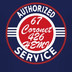 Authorized Service 1967 DODGE CORONET 426 HEMI Dark T Shirt
