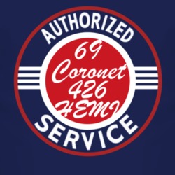 Authorized Service 1969 DODGE CORONET 426 HEMI Dark T Shirt