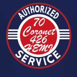 Authorized Service 1970 DODGE CORONET 426 HEMI Dark T Shirt