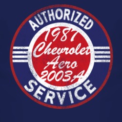 Authorized Service 1987 Chevy Chevrolet Aero 2003A Distressed Look Dar