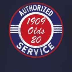 Authorized Service 1909 Oldsmobile Olds 20 Distressed Look Dark T Shir