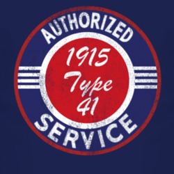 Authorized Service 1915 Cadillac Type 41 Distressed Look Dark T Shirt