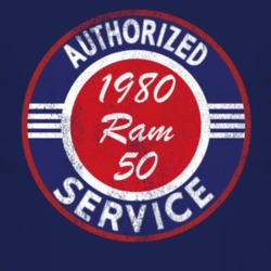 Authorized Service 1980 Dodge Ram 50 Distressed Look Dark T Shirt