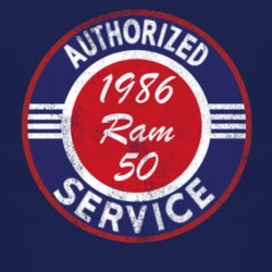 Authorized Service 1986 Dodge Ram 50 Distressed Look Dark T Shirt