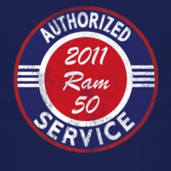 Authorized Service 2011 Dodge Ram 50 Distressed Look Dark T Shirt