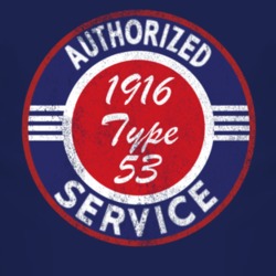 Authorized Service 1916 Cadillac Type 53 Distressed Look Dark T Shirt