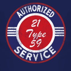 Authorized Service 1921 Cadillac Type 59 Distressed Look Dark T Shirt