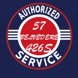 Authorized Service 1957 PLYMOUTH BELVEDERE 426S Dark T Shirt