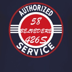Authorized Service 1958 PLYMOUTH BELVEDERE 426S Dark T Shirt