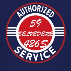 Authorized Service 1959 PLYMOUTH BELVEDERE 426S Dark T Shirt