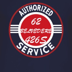Authorized Service 1962 PLYMOUTH BELVEDERE 426S Dark T Shirt