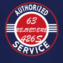 Authorized Service 1963 PLYMOUTH BELVEDERE 426S Dark T Shirt