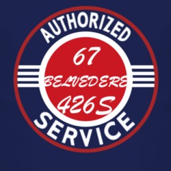 Authorized Service 1967 PLYMOUTH BELVEDERE 426S Dark T Shirt