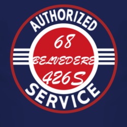 Authorized Service 1968 PLYMOUTH BELVEDERE 426S Dark T Shirt