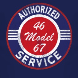 Authorized Service 1946 Model 67 Distressed Look Dark T Shirt