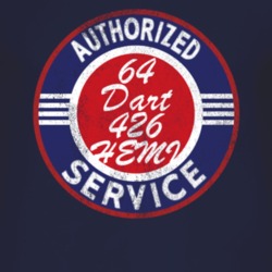 Authorized Service 1964 DODGE DART 426 HEMI Distressed Look Dark T Shi