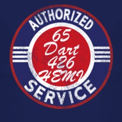 Authorized Service 1965 DODGE DART 426 HEMI Distressed Look Dark T Shi
