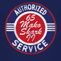 Authorized Service 1965 Chevy Mako Shark II Distressed Look Dark T Shi