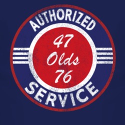 Authorized Service 1947 Oldsmobile Olds 76 Distressed Look Dark T Shir