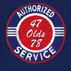 Authorized Service 1947 Oldsmobile Olds 78 Distressed Look Dark T Shir