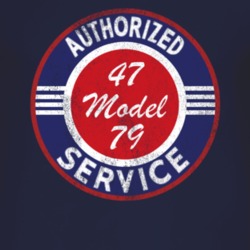 Authorized Service 1947 Model 79 Distressed Look Dark T Shirt