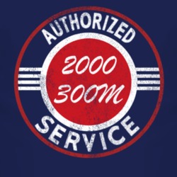 Authorized Service 2000 Chrysler 300M Distressed Look Dark T Shirt
