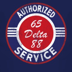 Authorized Service 1965 Oldsmobile Delta 88 Distressed Look Dark T Shi