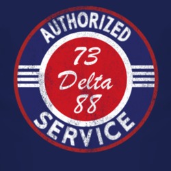 Authorized Service 1973 Oldsmobile Delta 88 Distressed Look Dark T Shi