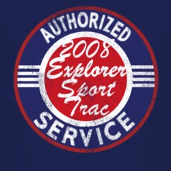 Authorized Service 2008 Explorer Sport Trac Distressed Look Dark T Shi