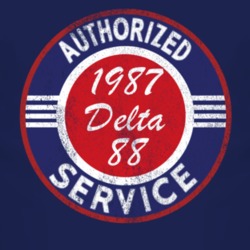 Authorized Service 1987 Oldsmobile Delta 88 Distressed Look Dark T Shi