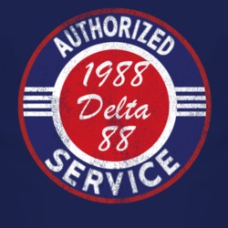 Authorized Service 1988 Oldsmobile Delta 88 Distressed Look Dark T Shi
