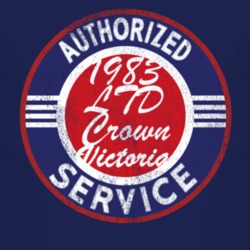 Authorized Service 1983 LTD Crown Victoria Distressed Look Dark T Shir