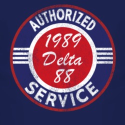 Authorized Service 1989 Oldsmobile Delta 88 Distressed Look Dark T Shi