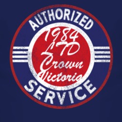 Authorized Service 1984 LTD Crown Victoria Distressed Look Dark T Shir