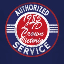 Authorized Service 1985 LTD Crown Victoria Distressed Look Dark T Shir