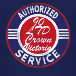 Authorized Service 1990 LTD Crown Victoria Distressed Look Dark T Shir