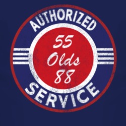Authorized Service 1955 Oldsmobile Olds 88 Distressed Look Dark T Shir