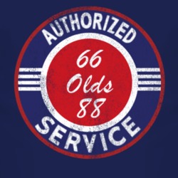 Authorized Service 1966 Oldsmobile Olds 88 Distressed Look Dark T Shir