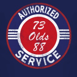 Authorized Service 1973 Oldsmobile Olds 88 Distressed Look Dark T Shir