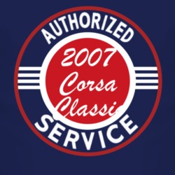 Authorized Service 2007 Chevy Corsa Classic Dark T Shirt
