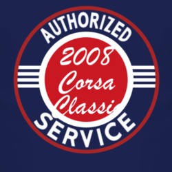 Authorized Service 2008 Chevy Corsa Classic Dark T Shirt