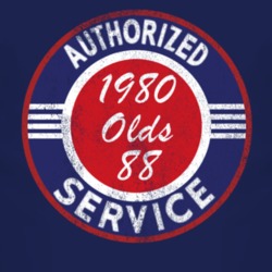 Authorized Service 1980 Oldsmobile Olds 88 Distressed Look Dark T Shir