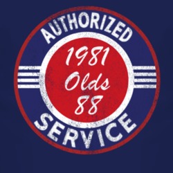 Authorized Service 1981 Oldsmobile Olds 88 Distressed Look Dark T Shir