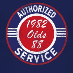 Authorized Service 1982 Oldsmobile Olds 88 Distressed Look Dark T Shir