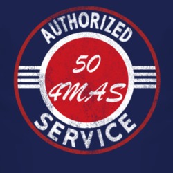 Authorized Service 1950 CJ 4MAS Distressed Look Dark T Shirt