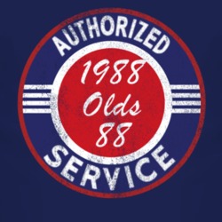 Authorized Service 1988 Oldsmobile Olds 88 Distressed Look Dark T Shir